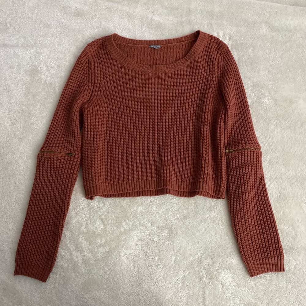 Burnt Orange Cropped Sweater